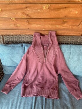 Women's Aerie Mauve Half-Zip Pullover Sweater